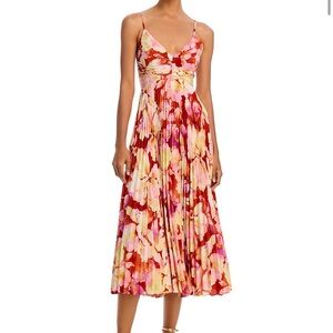 ASTR the Label Blythe Printed Pleated Midi Dress